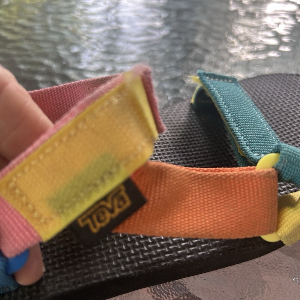 Teva Sandals Woman's Size 6 Original Universal Multi-Color Block #1003987 - Picture 7 of 13